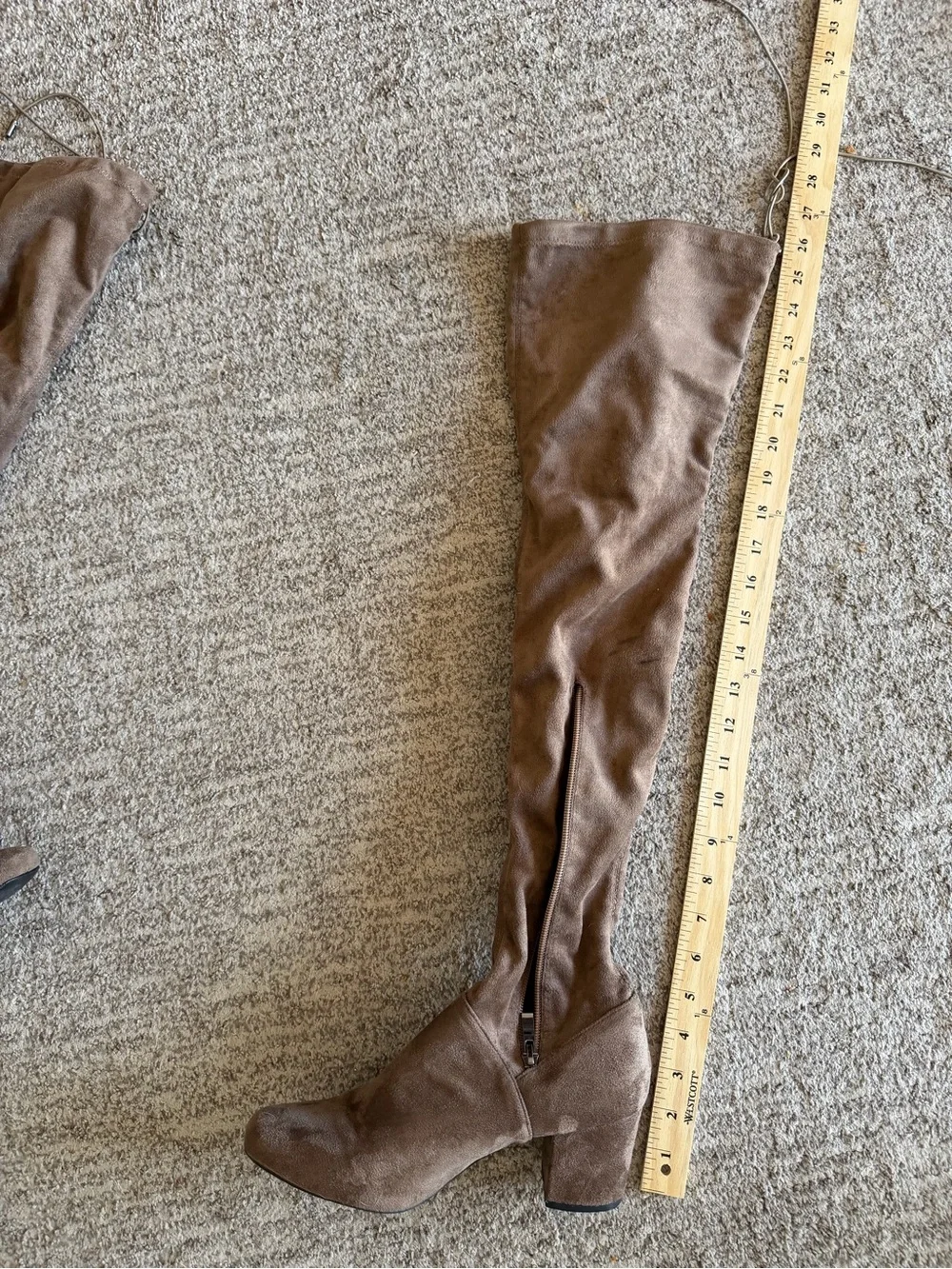 Catherine Malandrino Taupe Faux Suede Over Knee Boots Size 8